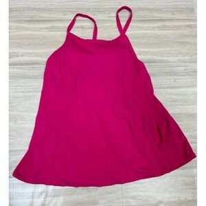 D & Co Beach Womens One Piece Swimsuit Pink Scoop Neck Size 8 Swimwear